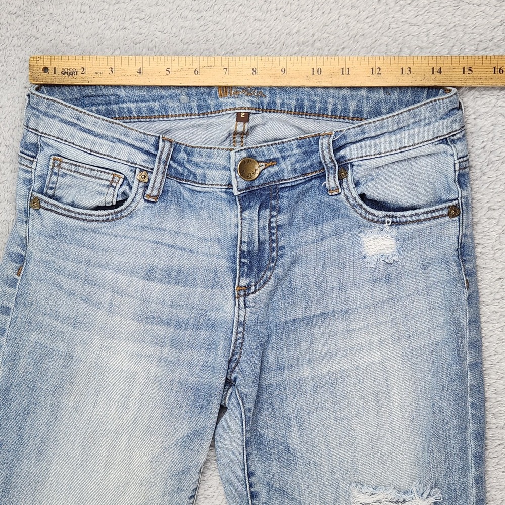 Kut from the Kloth Jeans Womens 2 Blue Distressed Skinny Stretch Denim SP017MD9 - Picture 4 of 16